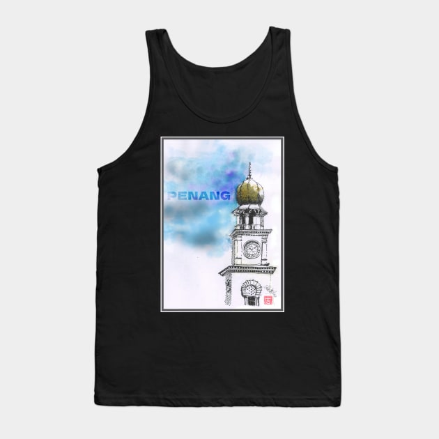 Queen Victoria Clock Tower, Penang, Malaysia Tank Top by PreeTee 